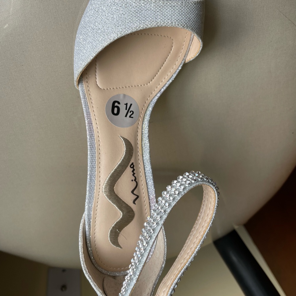 Nina Women's Shimmering Silver Heels